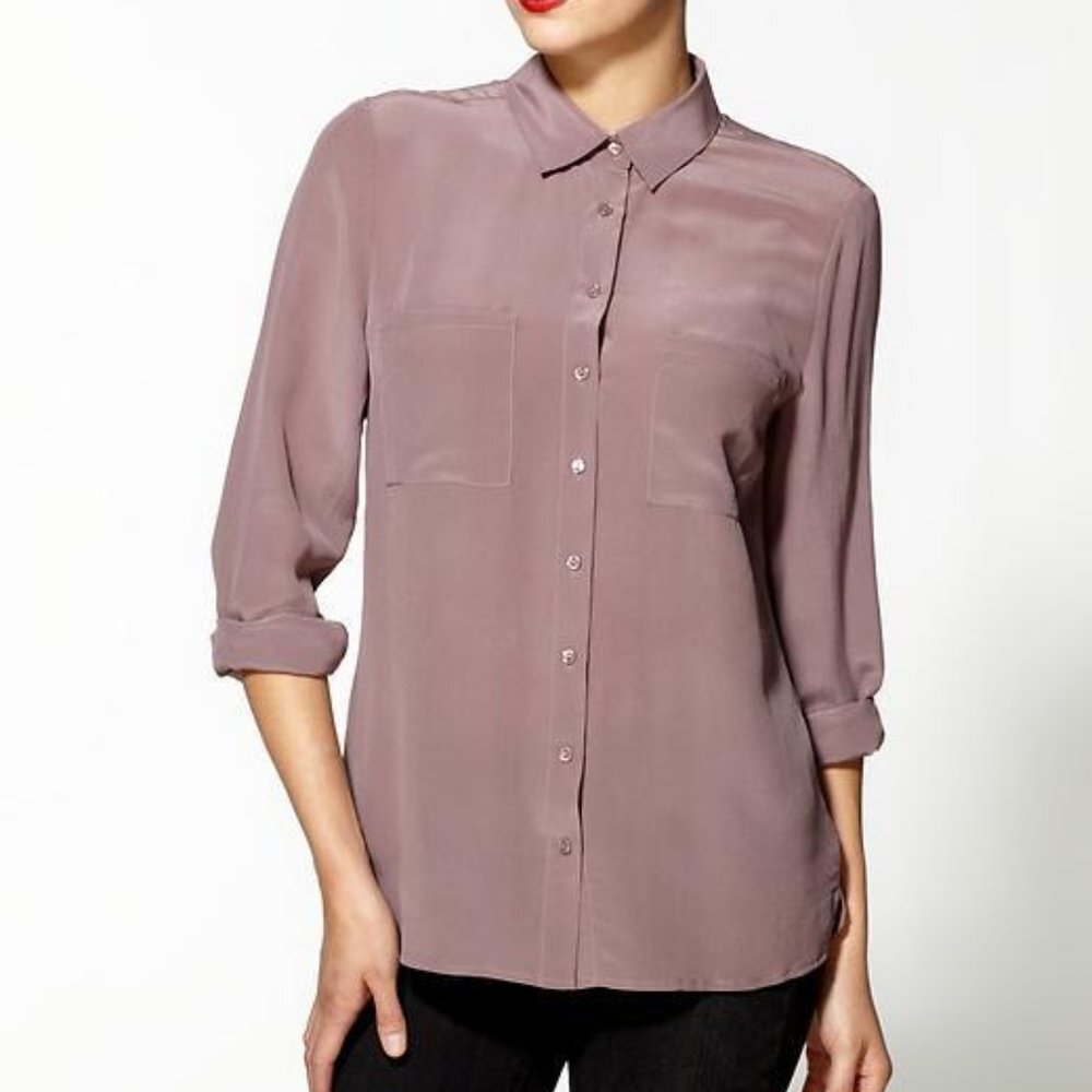 Juicy Couture Tinley Road Silk Olivia Dusty Rose Blouse Size S